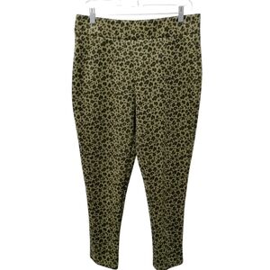 Jenna Rose Pants Women’s Sz 12 Faux Suede Olive Leopard Sexy Trendy Safari
